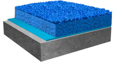 Однослойное бесшовное резиновое покрытие из EPDM крошки