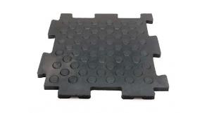 Модульное резиновое покрытие для пола «Unidor», черное, 500х500х20 мм, мрамор
